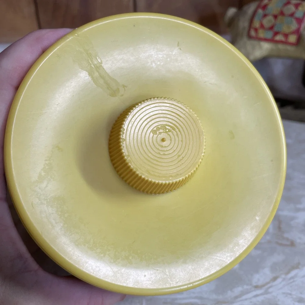 Vintage‎ Mrs. Leland's Butter Bits Candy Tin With Yellow Lid